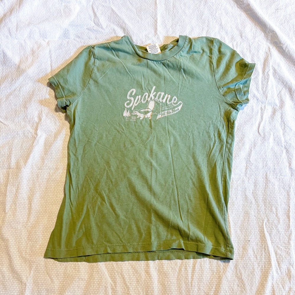 Old Navy Green Kids Tee with Spokane Print